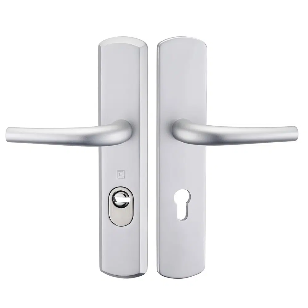 Poignée blindée Salomé double béquilles argent