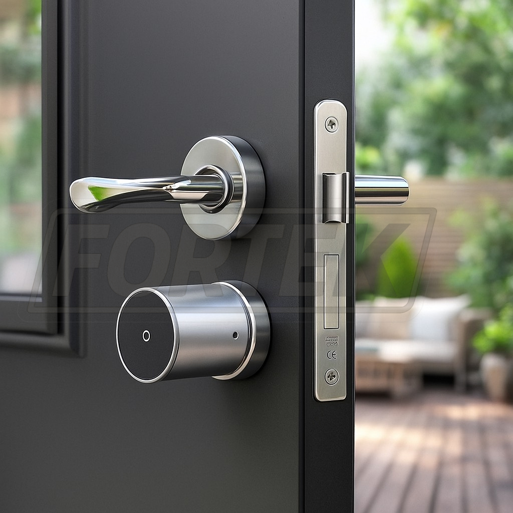 Serrure connectée moderne avec ouverture via smartphone