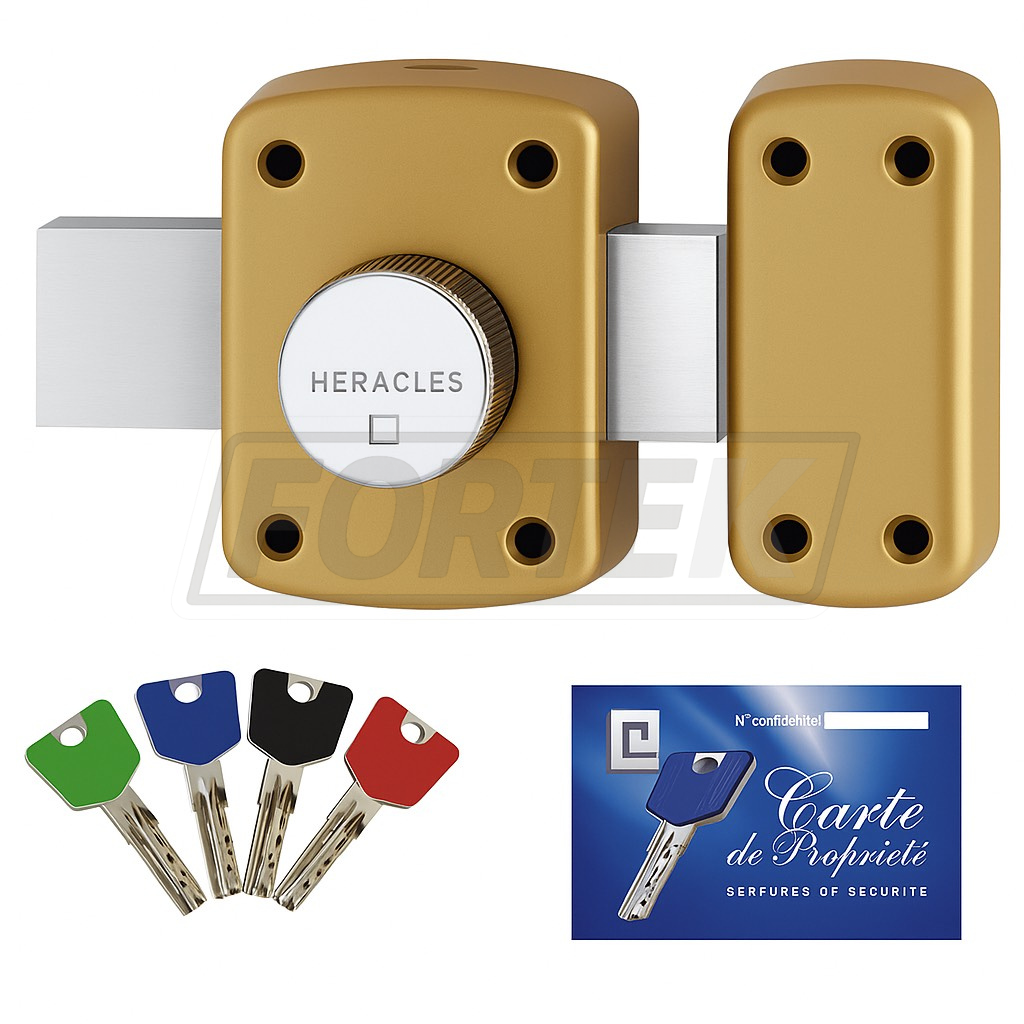 Verrou Héraclès Y8 avec jeu de clés et carte de propriété - FORTEK Berck-sur-Mer
